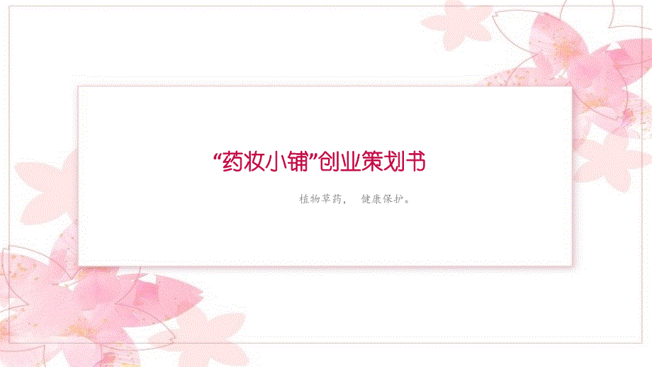 中草药化妆品创业项目计划书_第1页