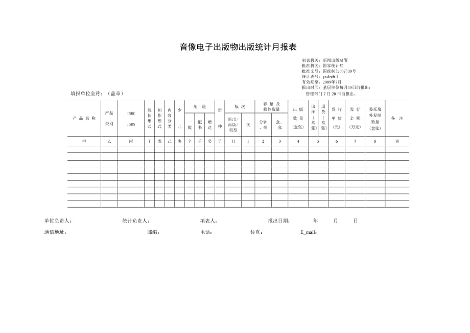 全国音像电子出版物出版统计报表制度_第3页