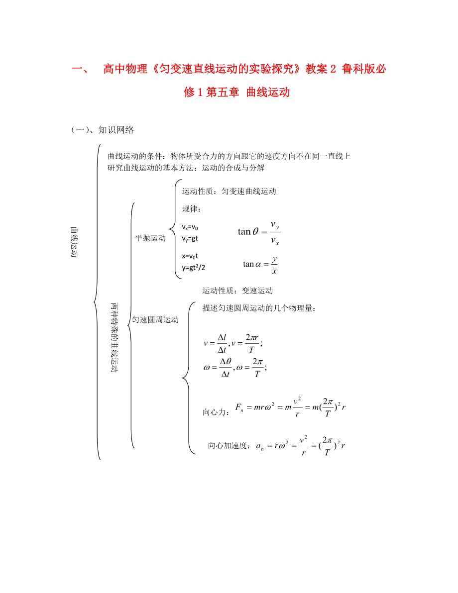 高中物理《匀变速直线运动的实验探究》教案2 鲁科版必修1（通用）_第1页