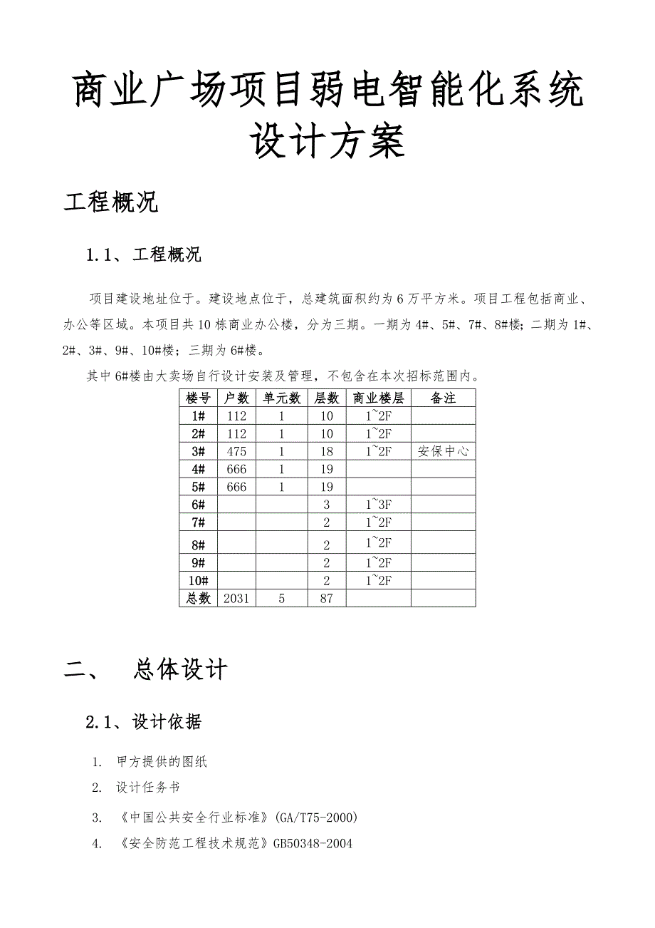 商业广场项目弱电智能化系统设计方案_第1页