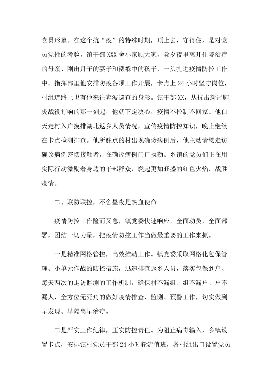 镇党委和各基层党支部新型肺炎防控工作总结_第2页