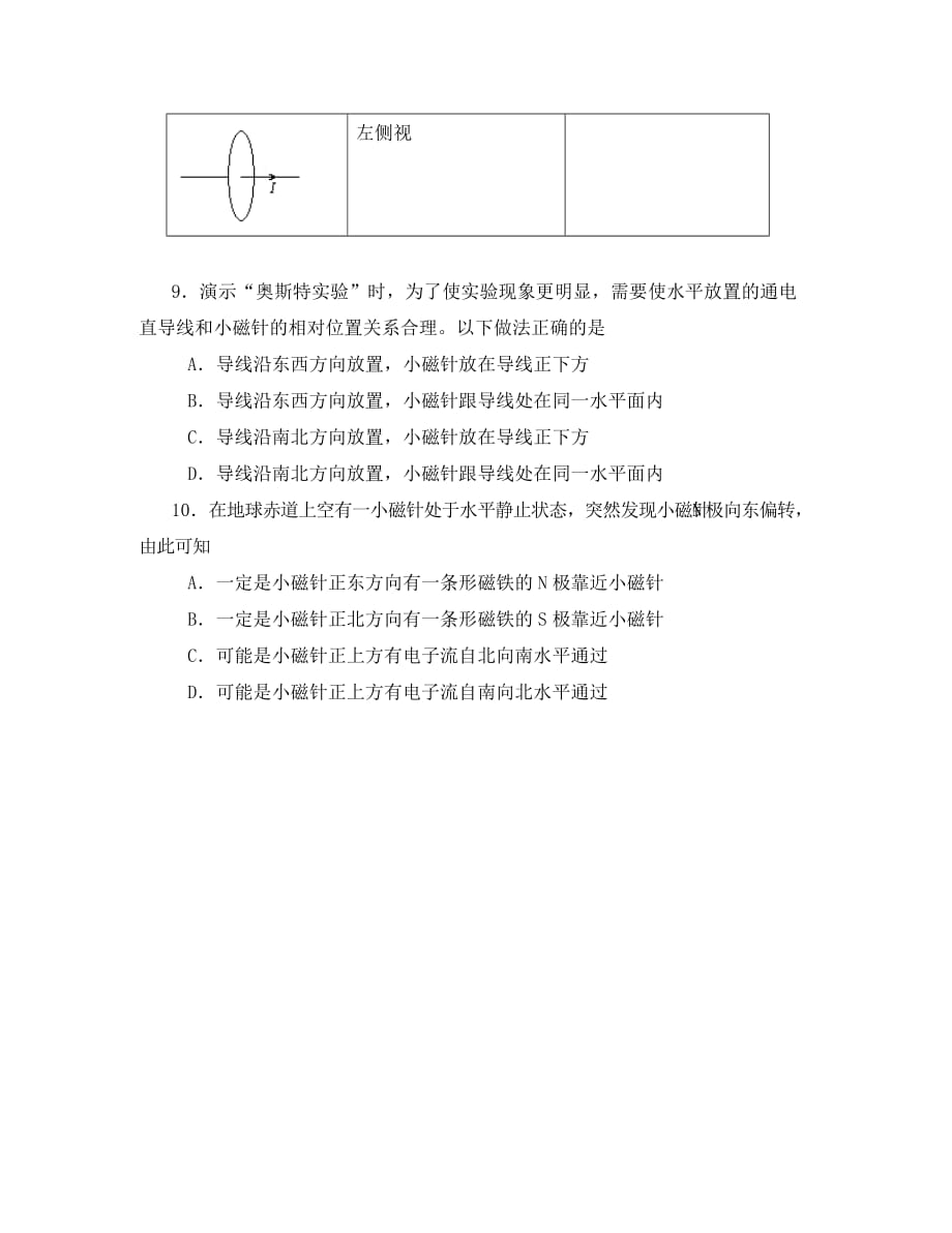 高中物理：3.1《磁现象 磁场》同步测试题1（教科版选修3-1）（通用）_第3页