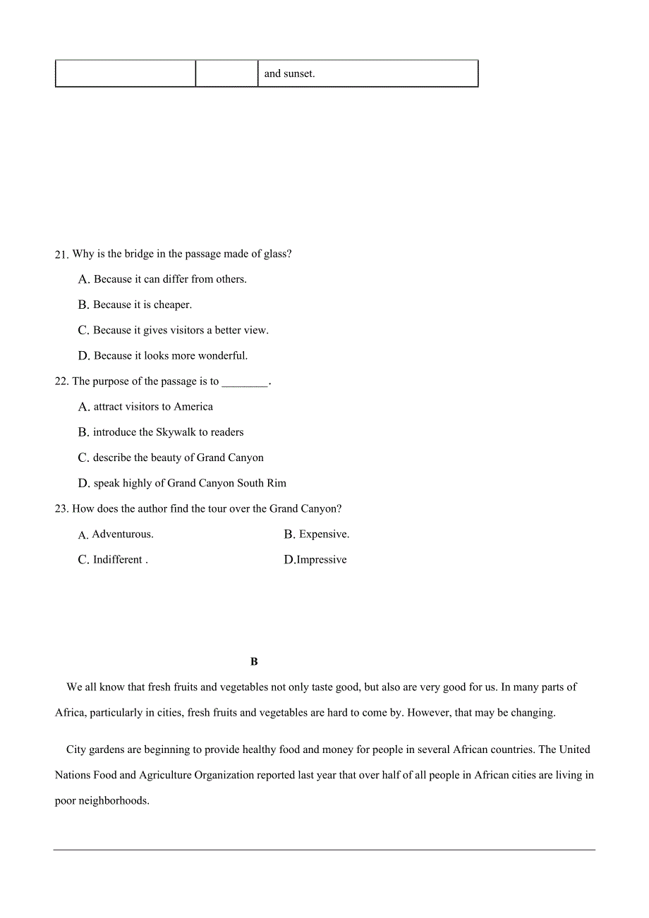 贵州省铜仁市第一中学2018-2019学年高二下学期期中考试英语试题（含答案）_第4页