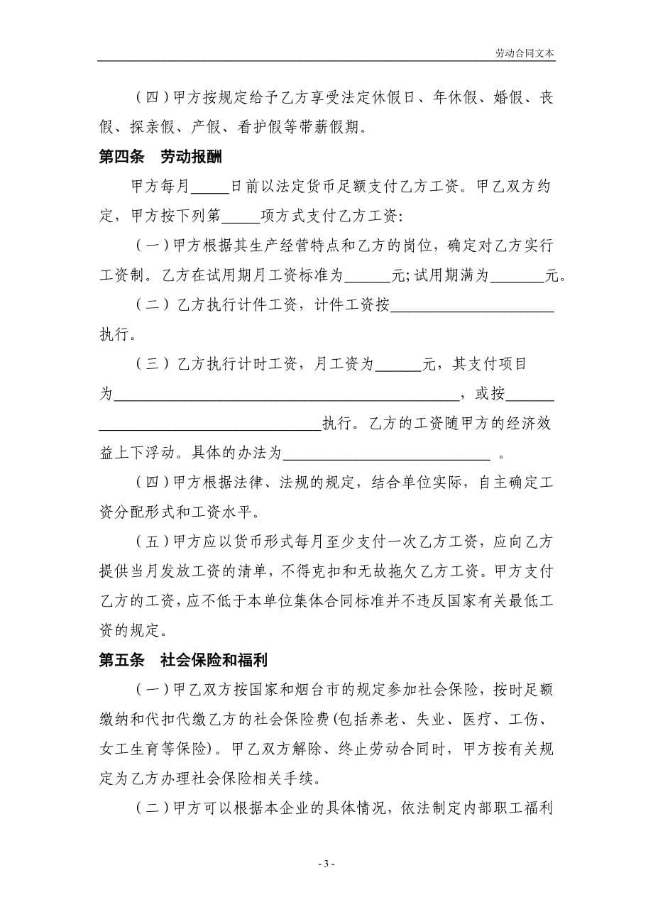 （新劳动法合同）劳动合同正本_第5页