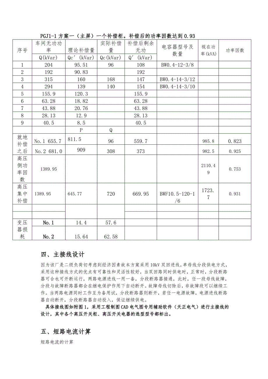 某化纤毛纺织厂总配变电所与配电系统设计书_第4页