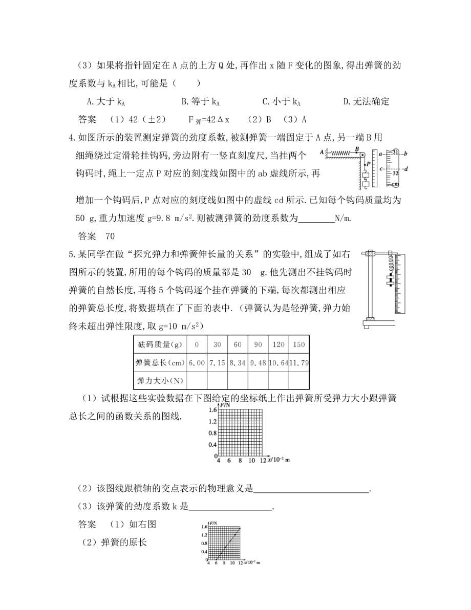 高中物理《弹力》学案10 教科版必修1（通用）_第5页