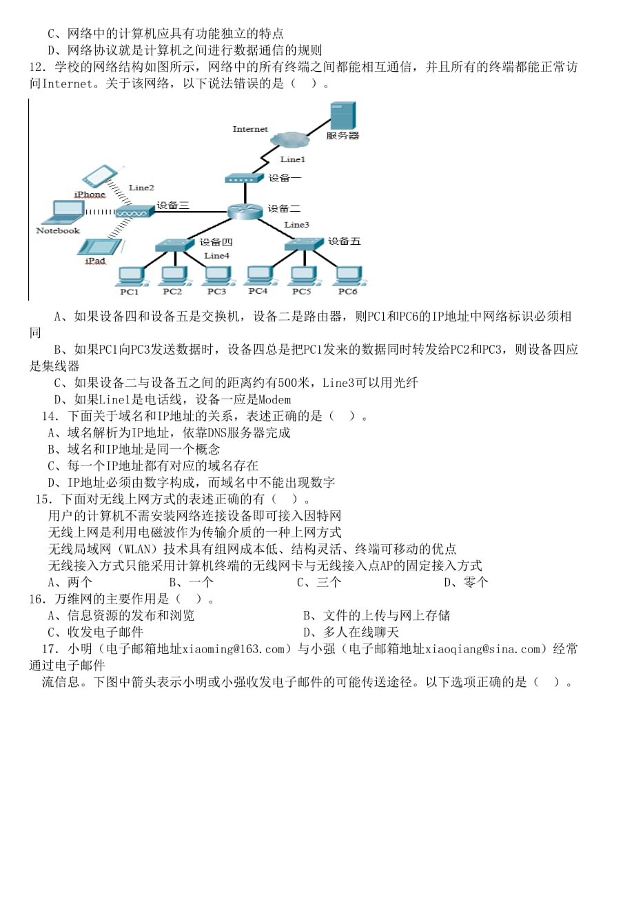 信息技术模拟卷2_第2页