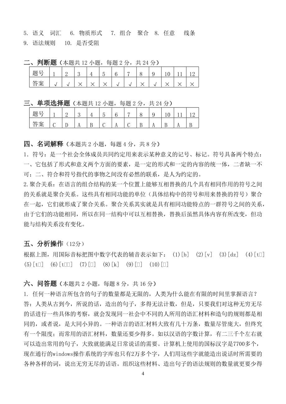 语言学概论第1阶段测试题_第4页