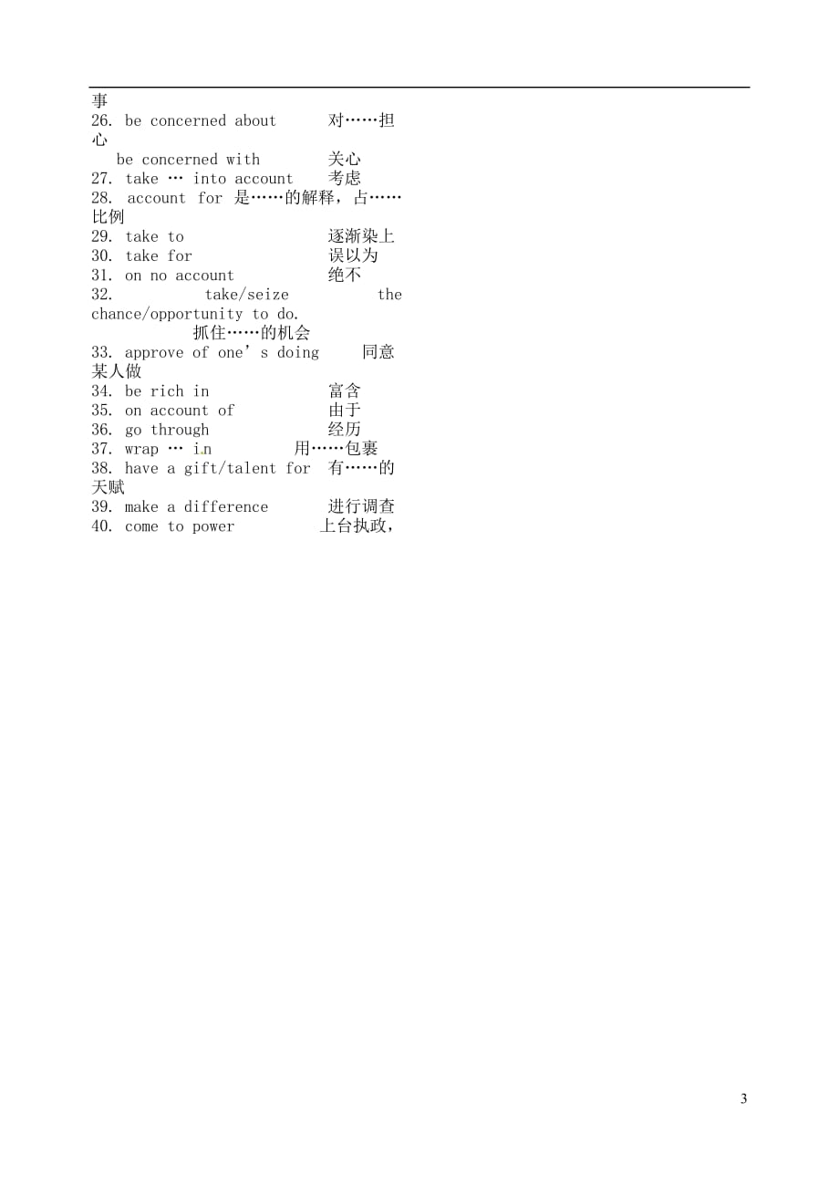 江苏省海门市证大中学2012届高三英语复习讲义（词组与句型） M6词组.doc_第3页