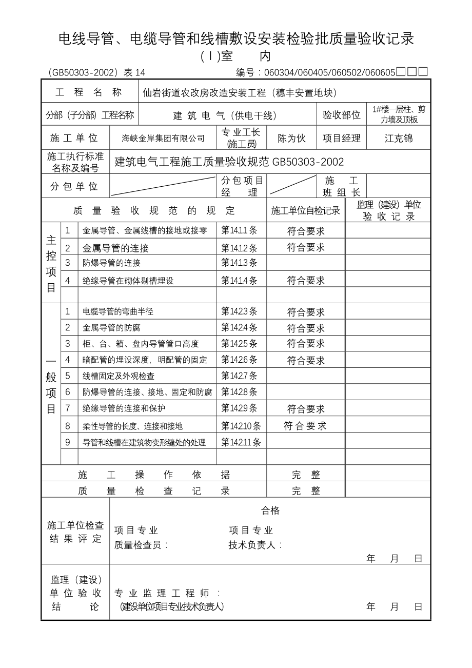 （电力行业）楼柱剪力墙及顶板供电干线电线电缆导管敷设_第4页