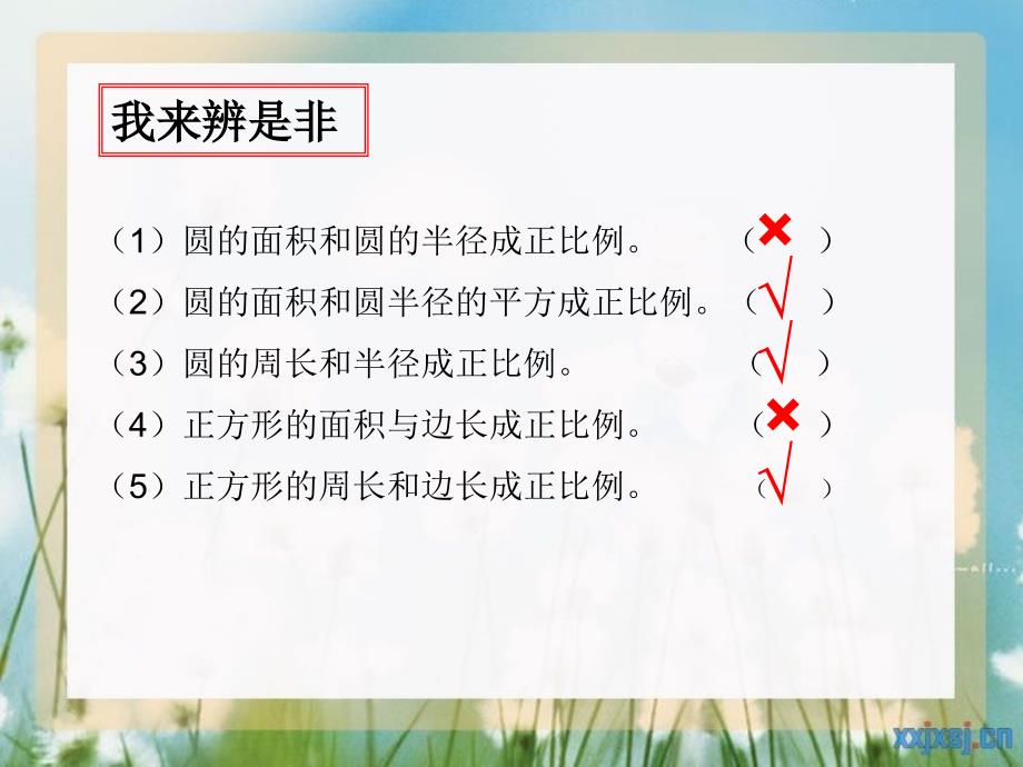 6-3数学六年级下册正比例练习课课件_第4页