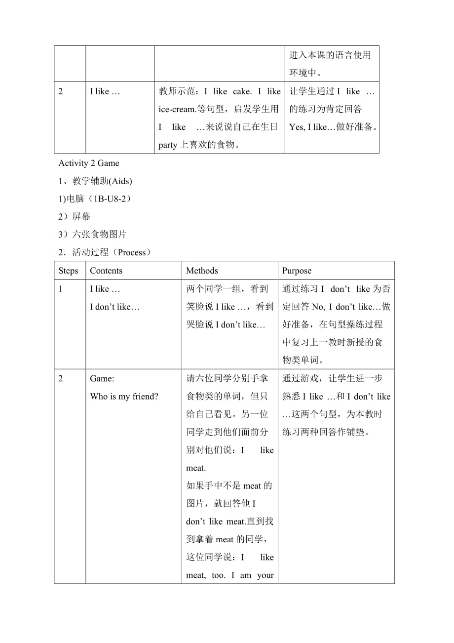 上海牛津（全国版）一年级英语下册《Unit8__第4课时参考教案》_第2页