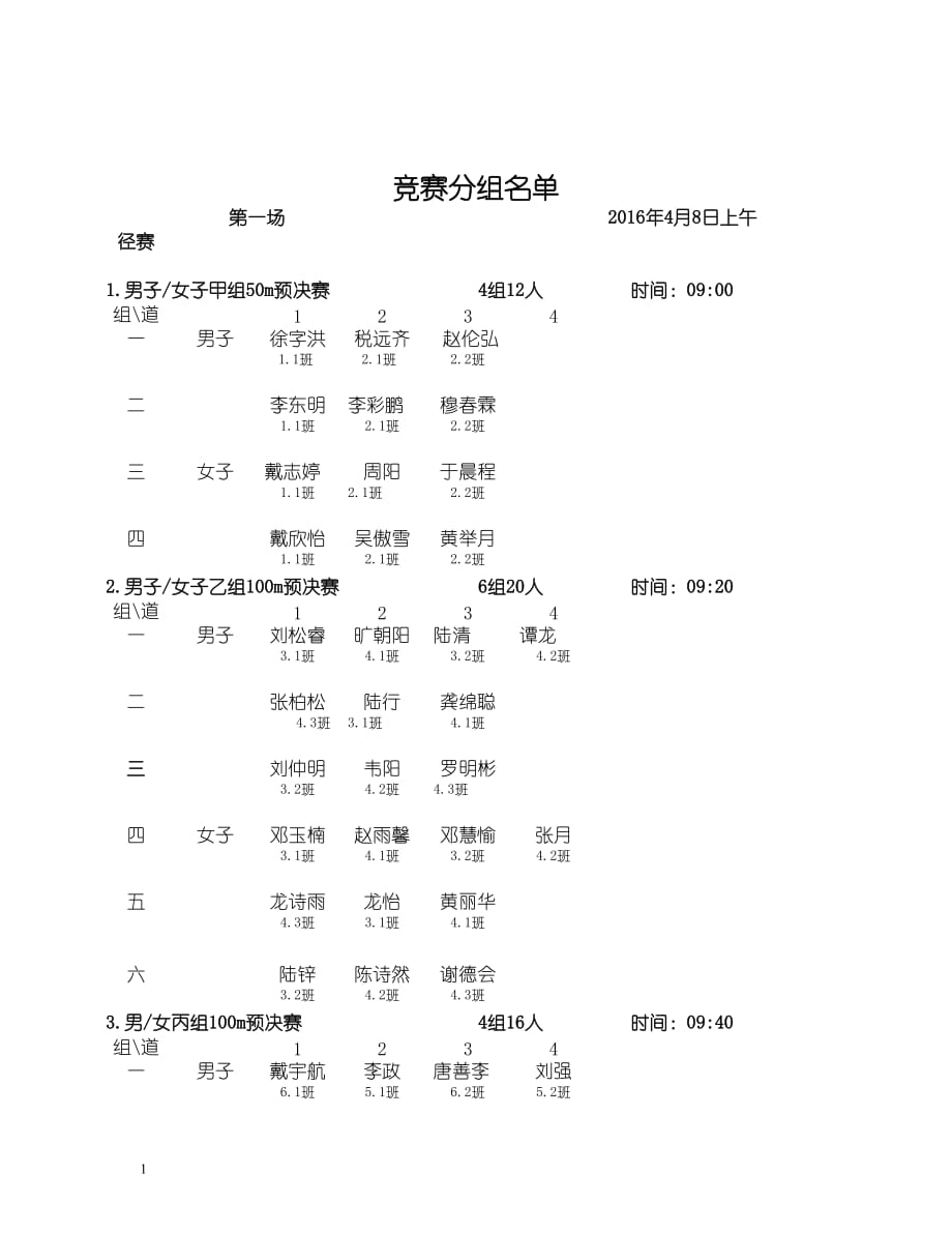 宝顶实小田径运动会竞赛日程表教学幻灯片_第3页