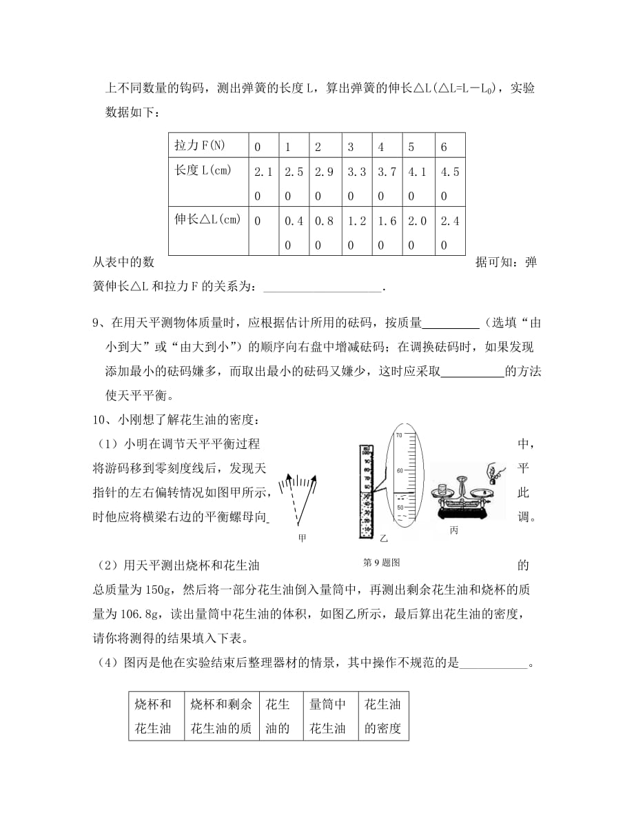 江苏省淮安市涟水县高沟镇八年级物理下学期周练（4.2-4.4）（无答案） 苏科版（通用）_第4页