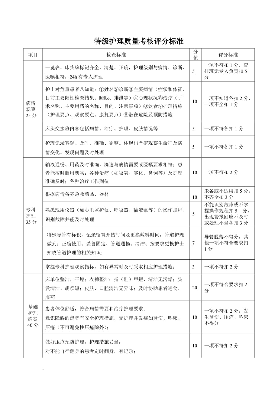 分级护理检查表格幻灯片资料_第1页