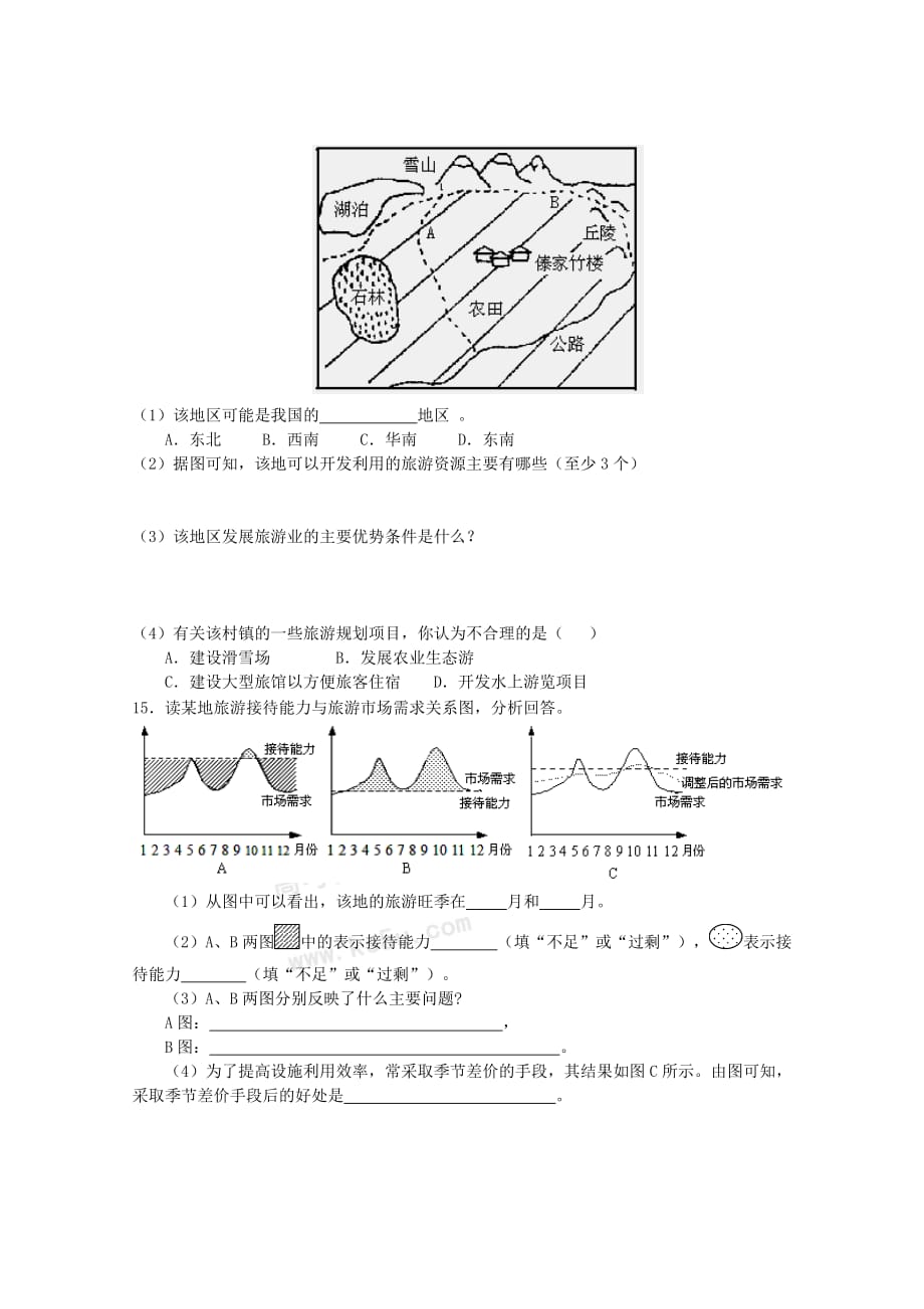 高中地理 1.2《第一章 旅游资源的类型》同步测试 中图版选修.doc_第4页