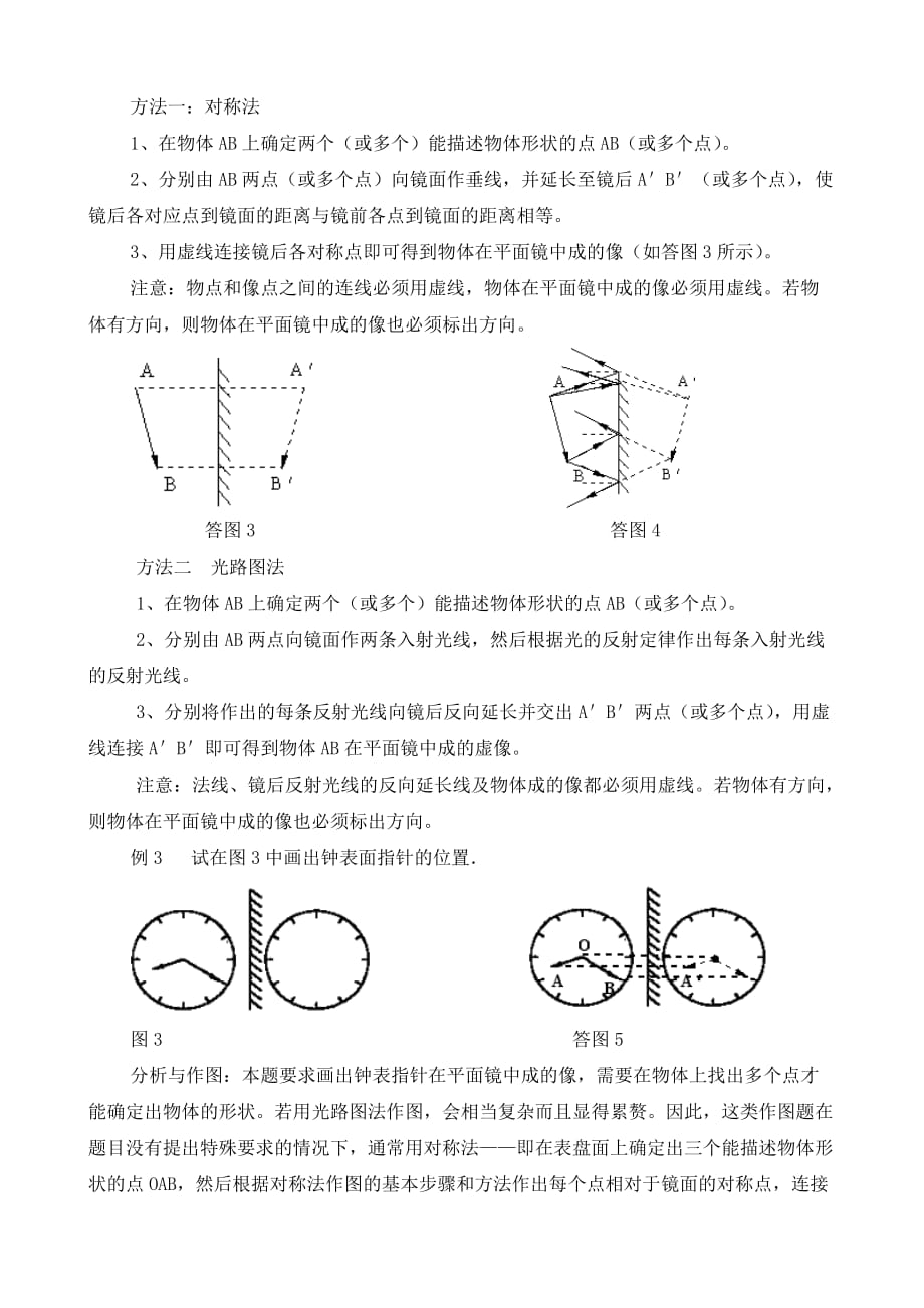 平面镜成像作图的基本方法和步骤例析（通用）_第2页