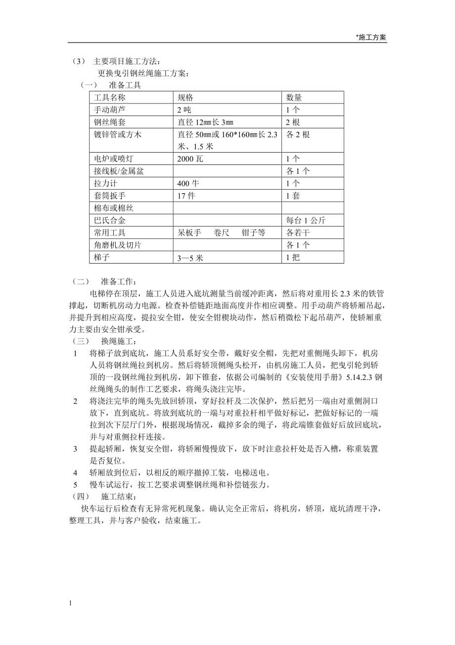 电梯大修施工方案培训讲学_第3页