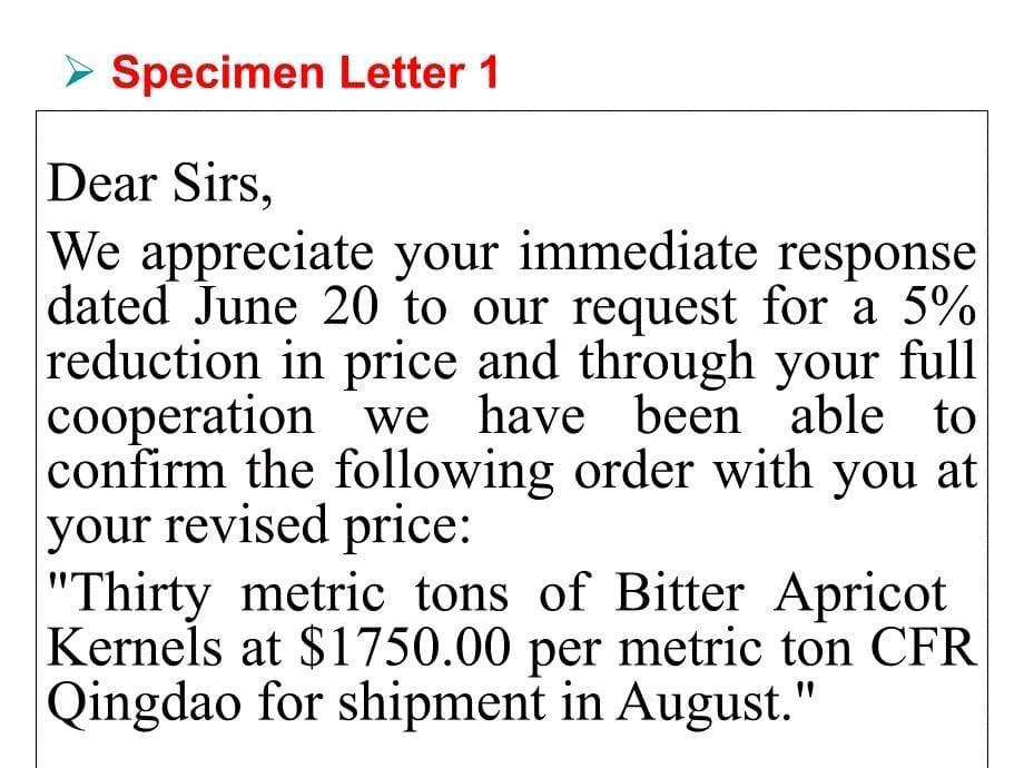 Chapter 7 Acceptance &ampamp; Orders外贸函电课件_第5页