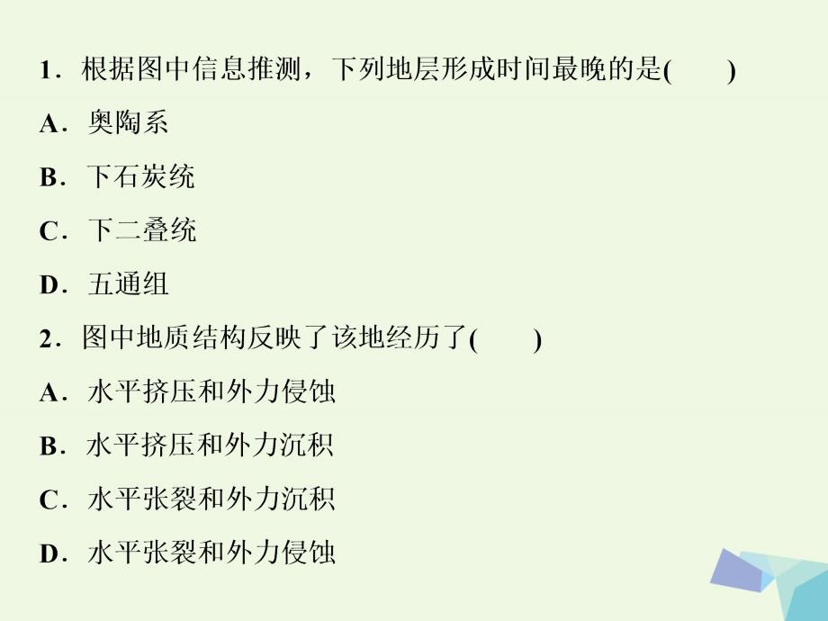 2018年高考地理大一轮复习第四章地表形态的塑造第12讲山地的形成与河流地貌的发育知能训练达标检测课件备课讲稿_第2页