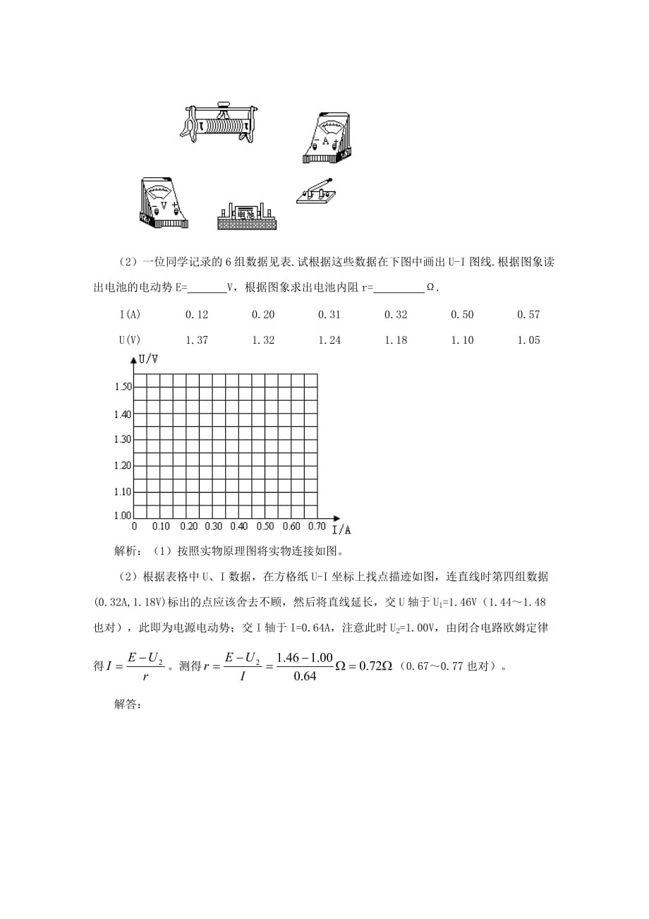 高中物理：2.9《实验：测定电池的电动势和内阻》学案（2） （粤教版选修31）.doc_第3页