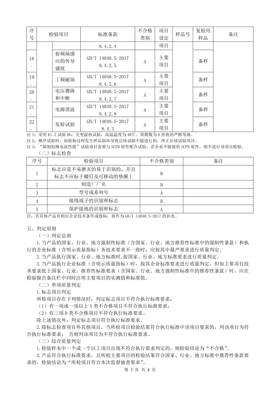 浙江省控制电器产品质量监督抽查评价规则2020_第4页