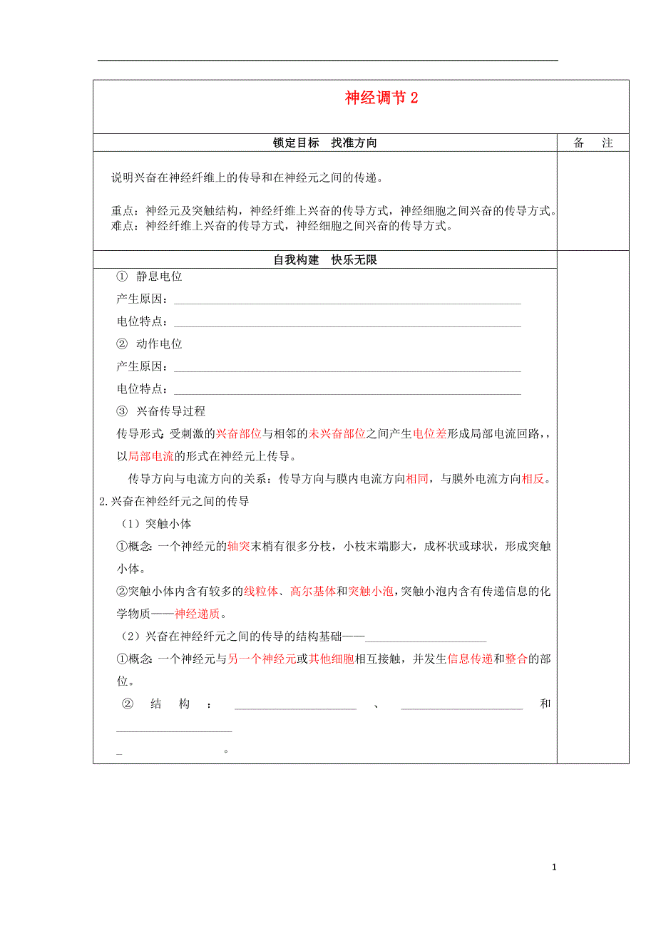 江苏徐州高中生物神经调节2学案苏教必修31.doc_第1页