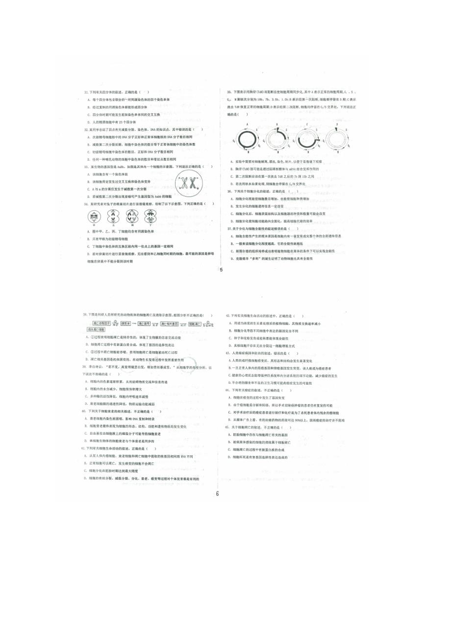 陕西西安长安区第五中学高三生物第二次模拟考试PDF.pdf_第3页