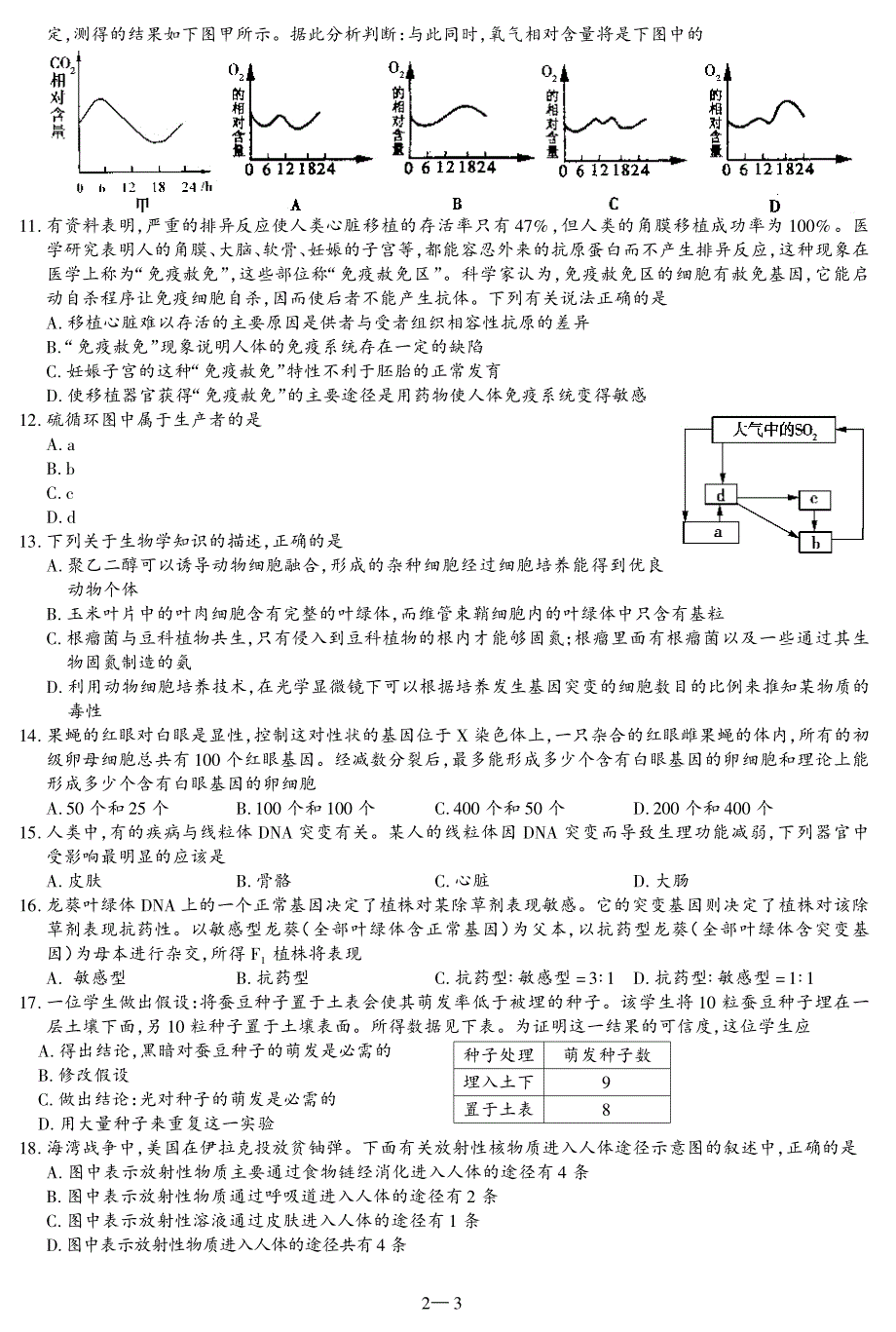 北京黄冈高考最后冲刺预测生物2.pdf_第3页