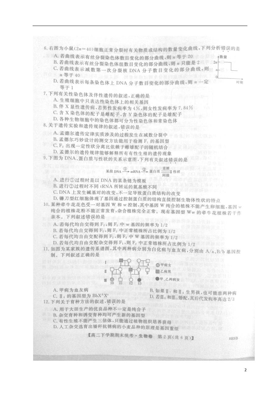 河南滑高二生物期末考试 1.doc_第2页