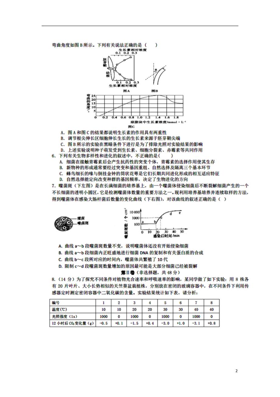 四川省成都市第七中学2015届高三生物第2周周练试题（扫描版）.doc_第2页