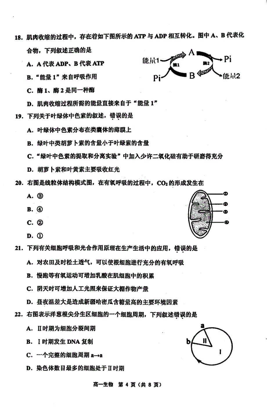 天津部分区高一生物期末考试PDF.pdf_第2页