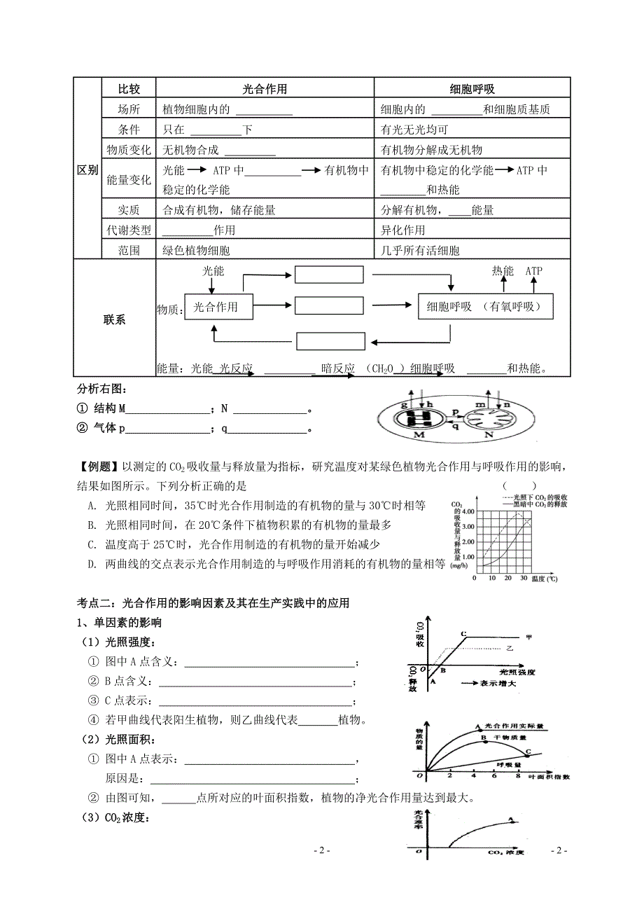 江苏姜堰张甸中学高三生物一轮复习光合作用二教学案.doc_第2页