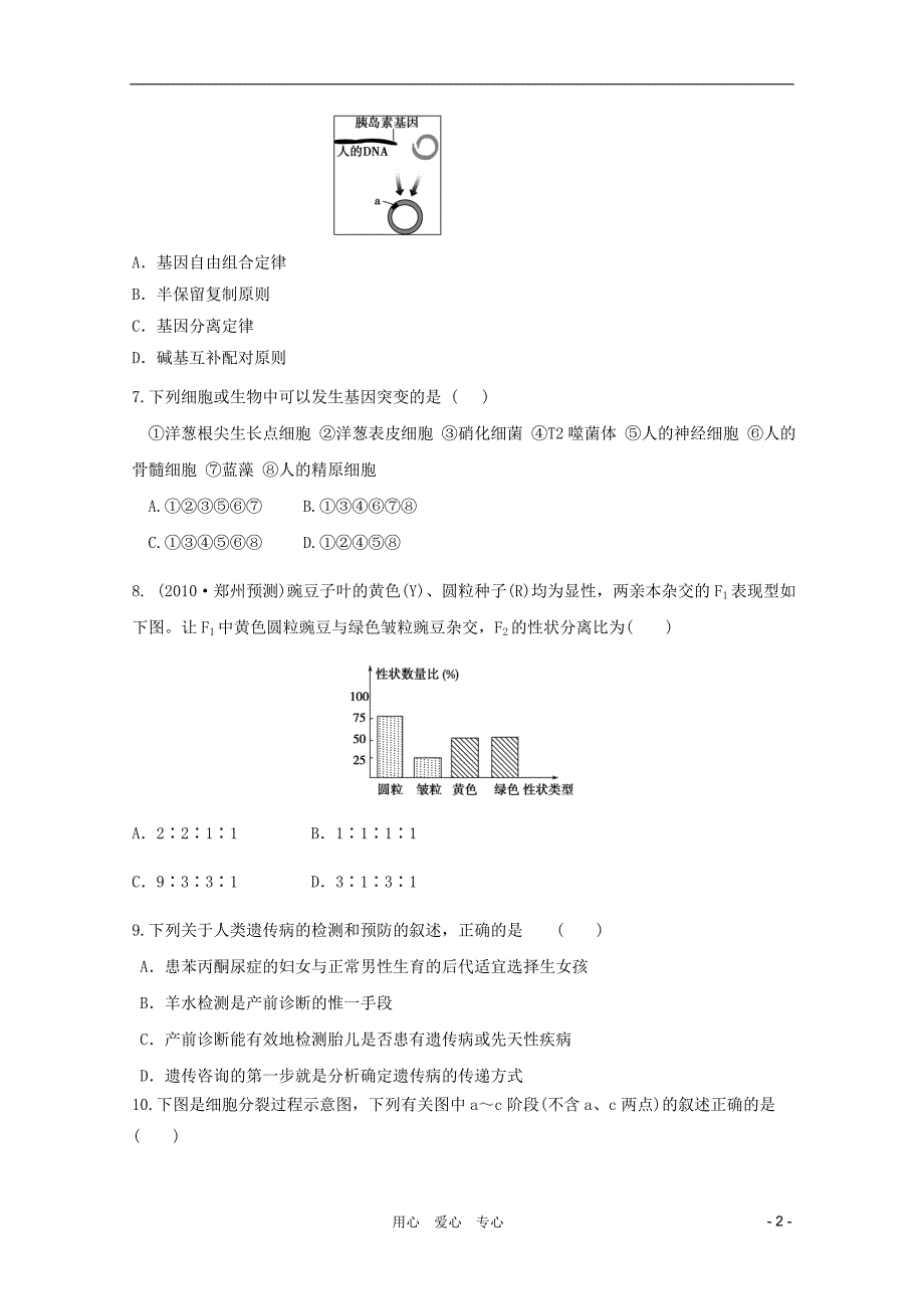 高三生物二轮模块练习4必修2.doc_第2页