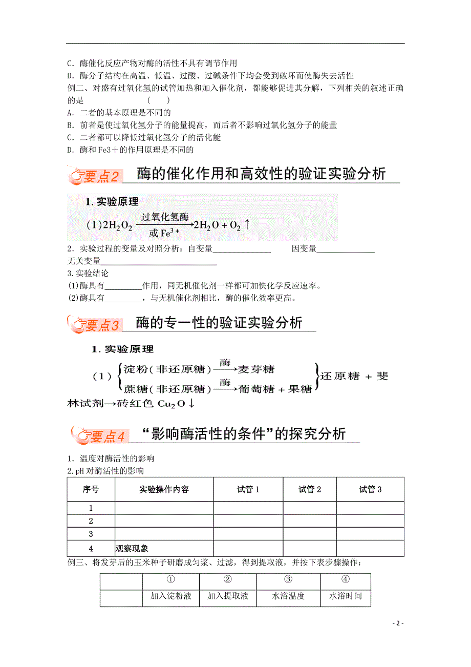 广东佛山高一生物降低化学反应活化能的酶学案.doc_第2页