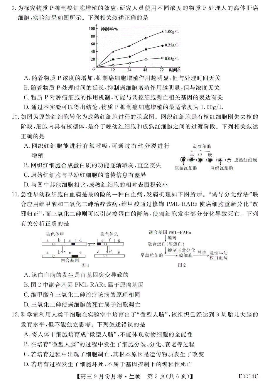 贵州铜仁石阡民族中学2020高三生物月考PDF.pdf_第3页