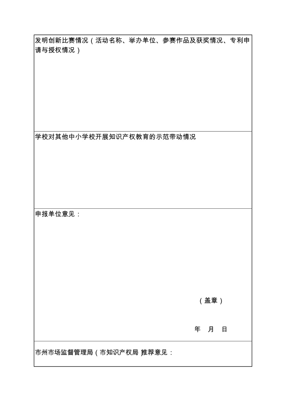 湖南省中小学知识产权教育示范学校申报表_第3页