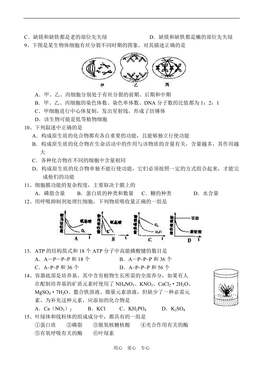 湖北省大冶二中、黄石三中2008-2009学年度高一生物5月份联考试卷.doc_第2页