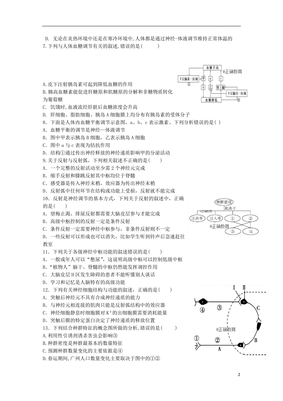 陕西商南高级中学高二生物第一次月考.doc_第2页