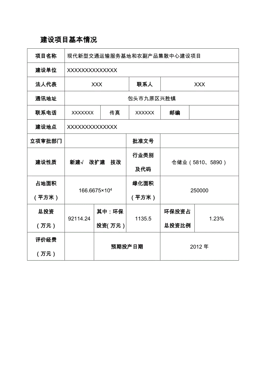 现代新型交通运输服务基地与农副产品集散中心建设项目环境影响报告表_第3页