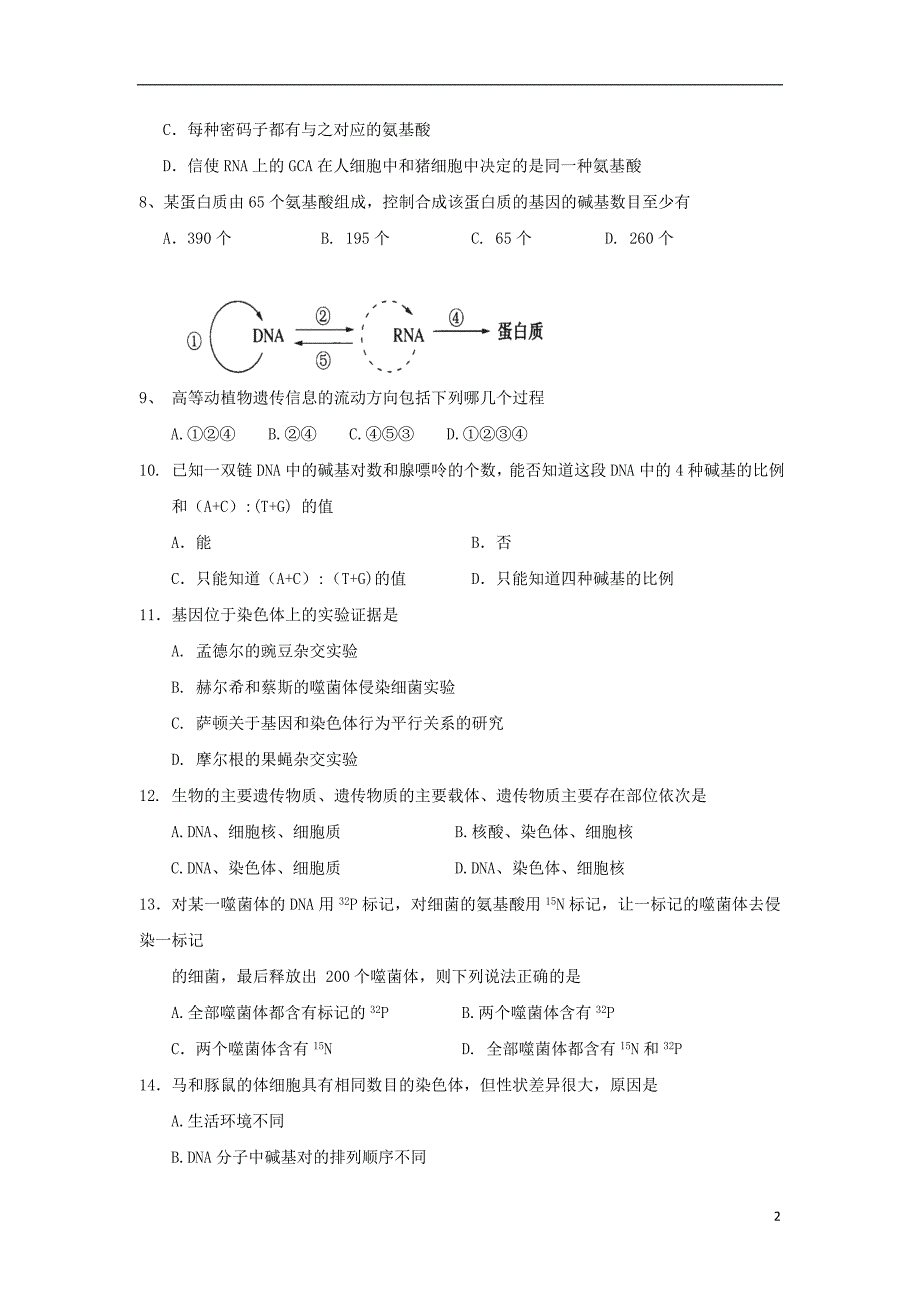 宁夏平罗高二生物期中1.doc_第2页