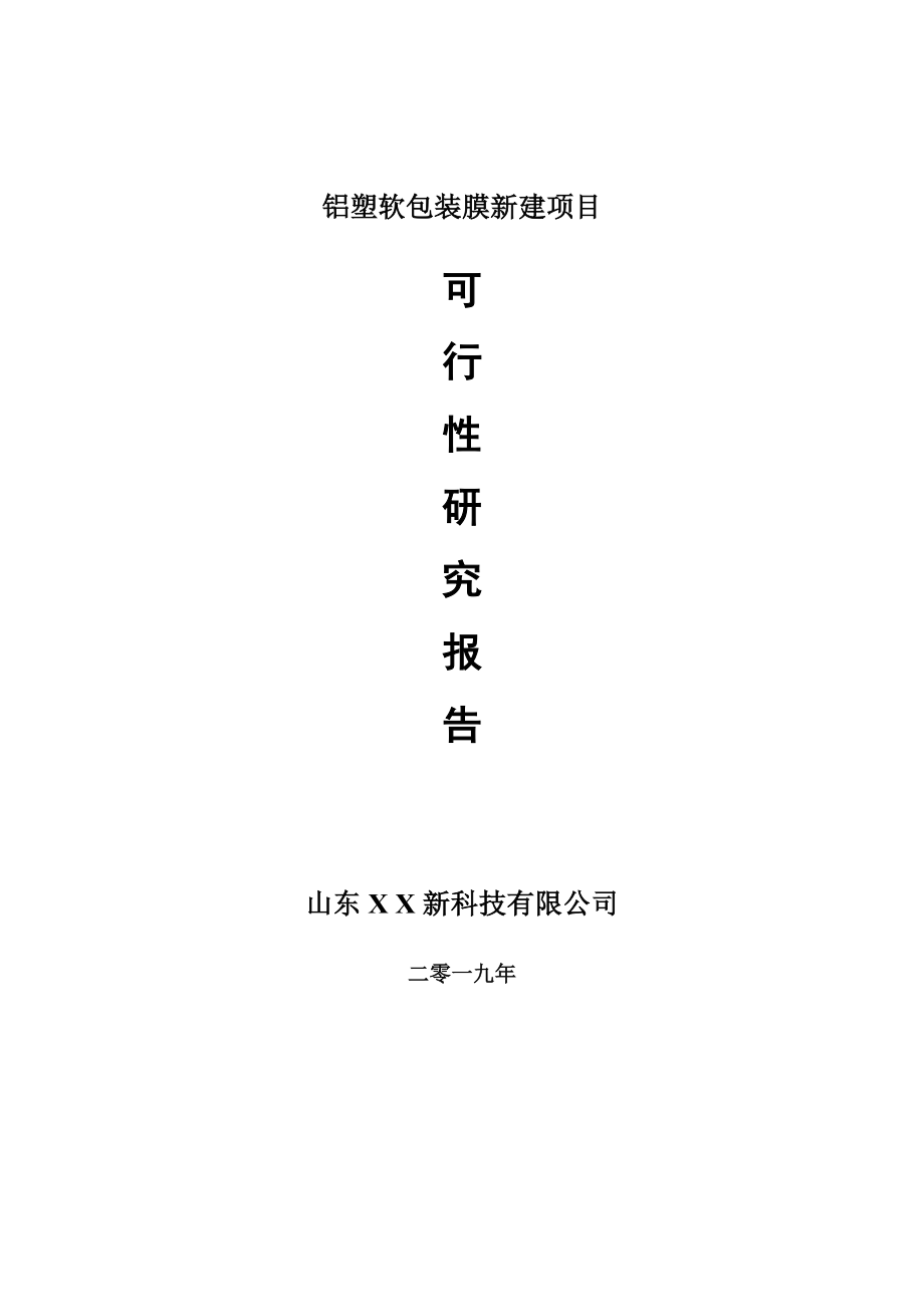 铝塑软包装膜新建项目可行性研究报告-可修改备案申请_第1页