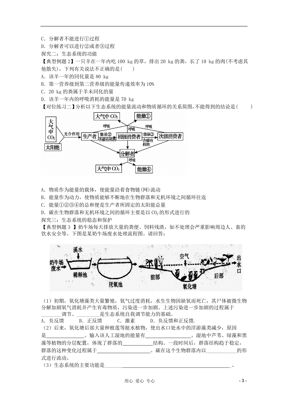 山东胶南一中高三生物二轮复习14生态系统的结构、功能及保护导学案.doc_第3页