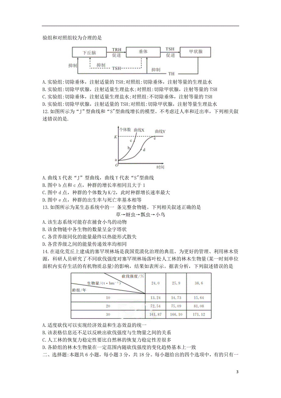 山东青岛实验高中2020高三生物一轮复习摸底考试1.doc_第3页