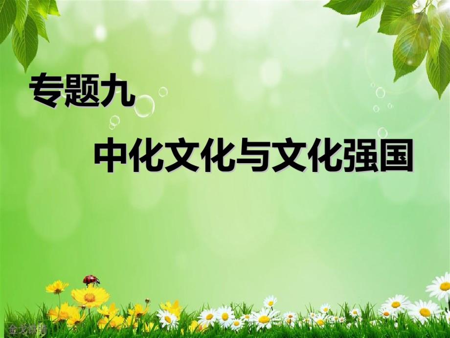 高考政治二轮复习专题九：中华文化与文化强国专题九第二课时主观题对中华文化和文化强国的考查.pdf_第1页