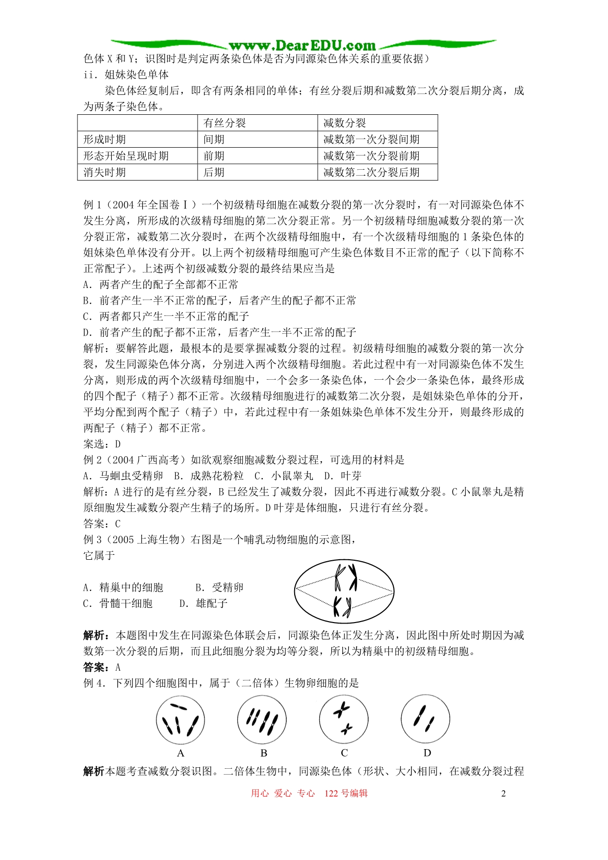 减数分裂和有性生殖细胞的形成第五章疑难点分析.doc_第2页