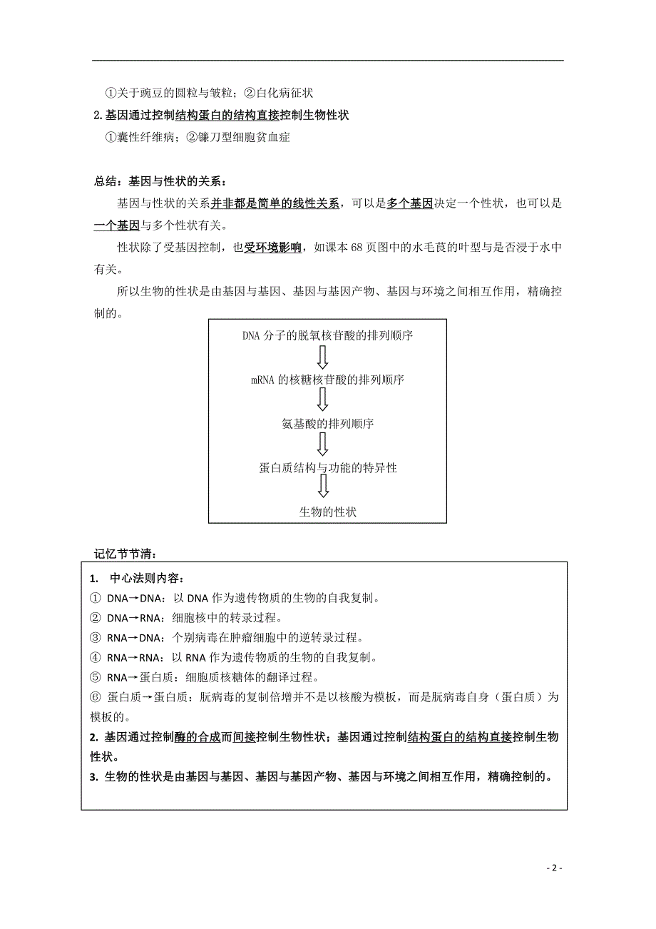 四川塔山中学高中生物4.2基因对性状的控制学案必修2.doc_第2页