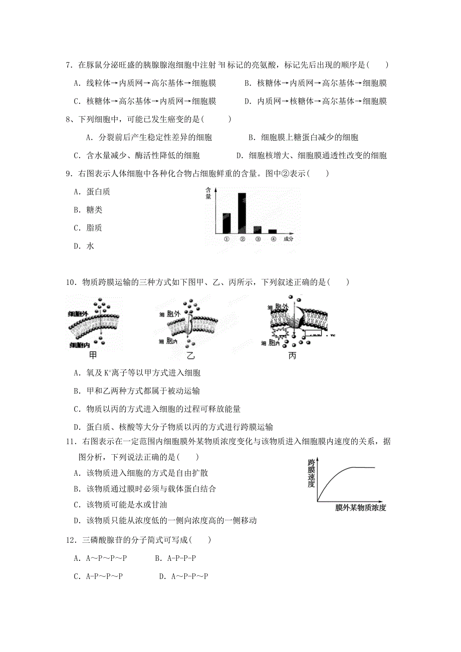 广西田阳高中高一生物月考.doc_第2页