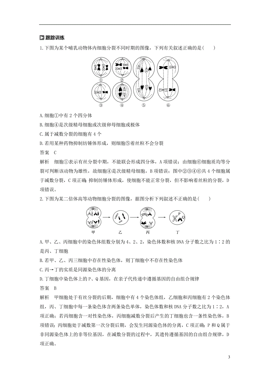 生物高考大一轮复习热点题型三多角辨析减数分裂和有丝分裂讲义北师大.doc_第3页