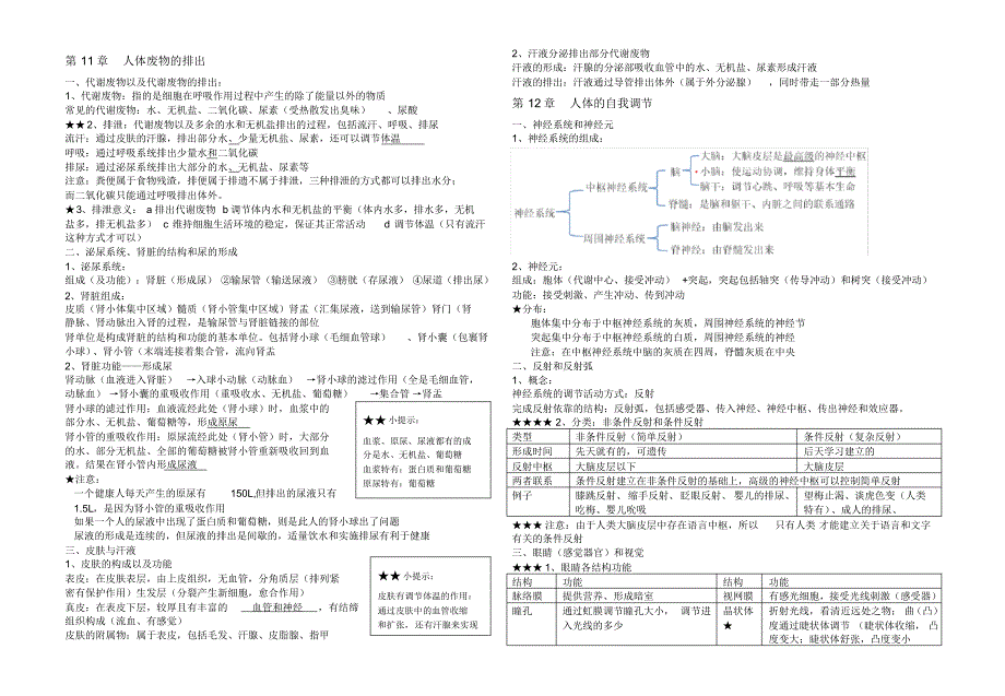 北师大版7年级生物下册期末复习资料.pdf_第3页